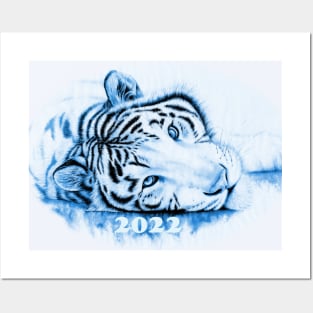 Blue water tiger - a symbol of 2022 Posters and Art